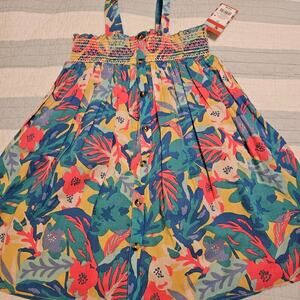 Cat & Jack 5T Tropical Print Sundress Toddler Smocked 100% Cotton NWT